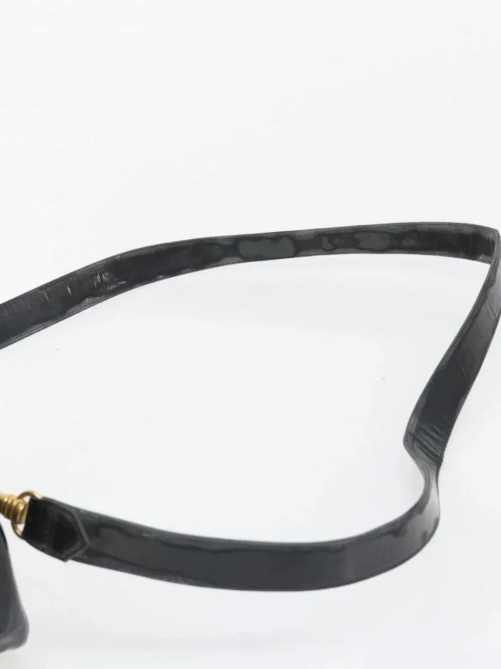 CHANEL Vanity Hand Bag Patent leather 2way Black Gold CC Auth MY059